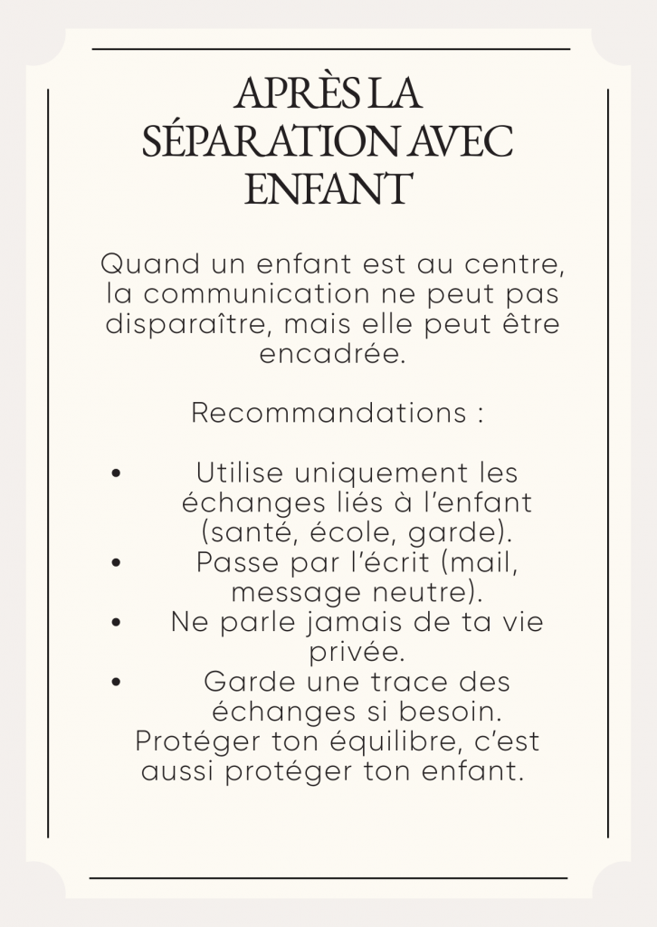Après la séparation avec enfant