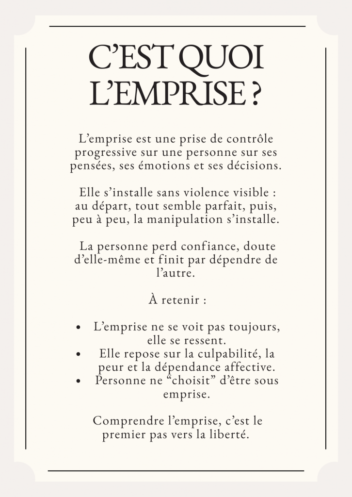 C’est quoi l’emprise