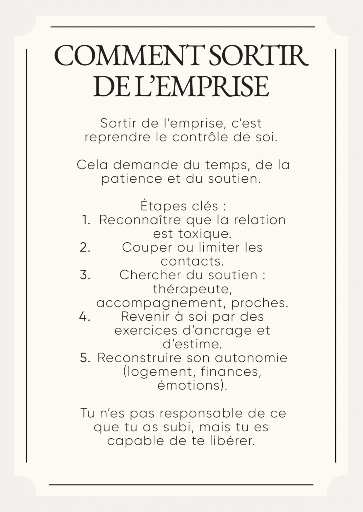 Comment sortir de l’emprise